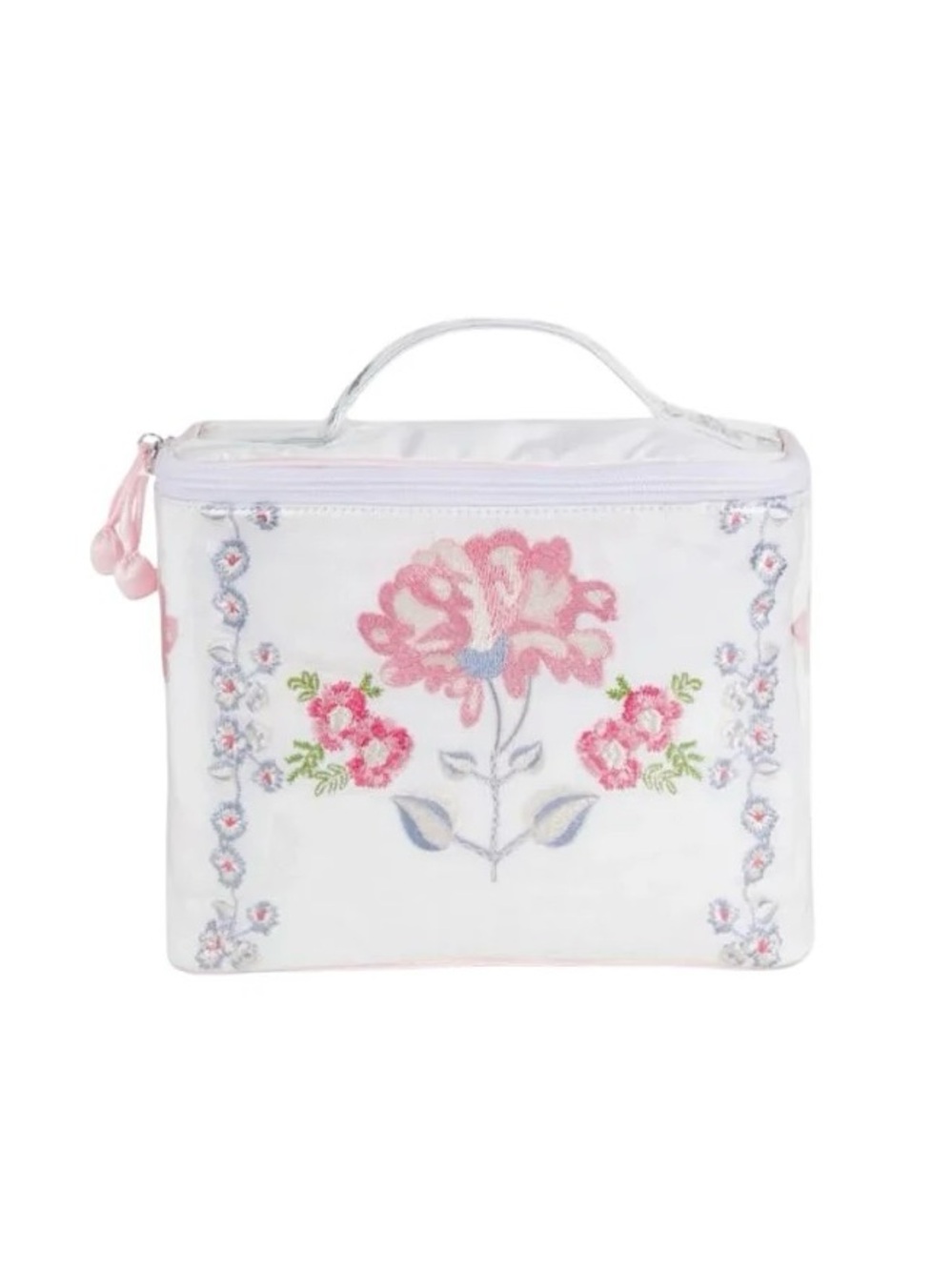 NWT Lenora Peony Train Pink Floral Travel Cosmetic Bag & Jewelry Pouch Set - Picture 3 of 7